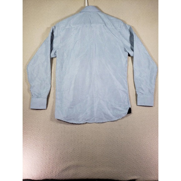 Silverstone Shirt Mens Medium Modern Fit Button Up Collared Blue Cotton Blend - Picture 9 of 13